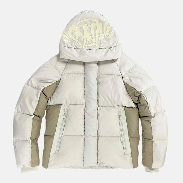 Sattars World Logo Puffer Jacket - Cream