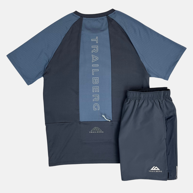 Sattars World Trailberg Dash T-Shirt / Essential Shorts Set - Ombre Blue