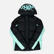 Sattars World Logo Puffer Jacket - Black / Teal