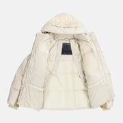 Sattars World Logo Puffer Jacket - Cream