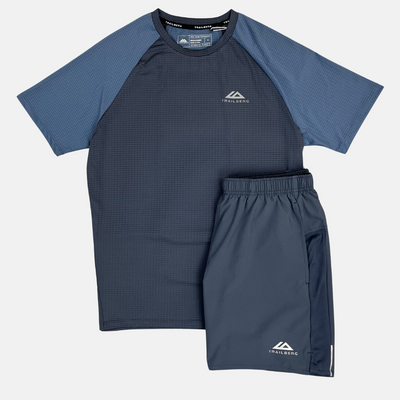 Sattars World Trailberg Dash T-Shirt / Essential Shorts Set - Ombre Blue