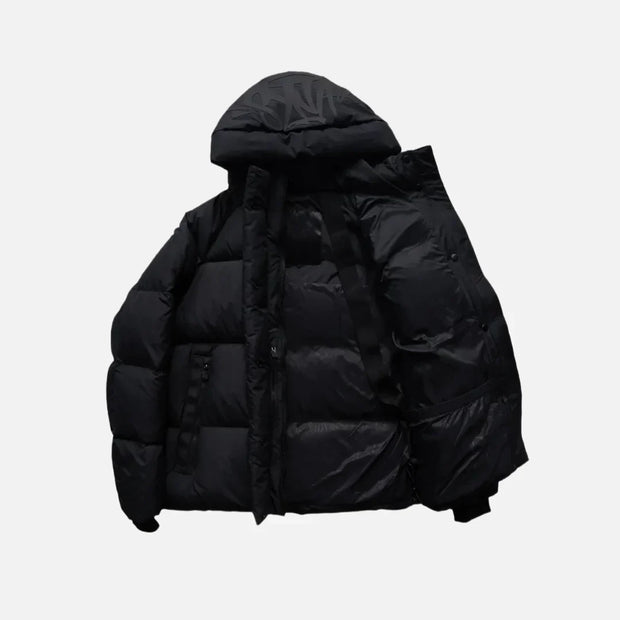 Sattars World Logo Puffer Jacket - Blackout