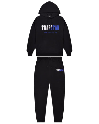 Sattars World Chenille  Hoodie Tracksuit - Black/Blue