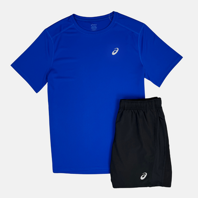 Sattars World Asics Core T-Shirt / Shorts Set - Blue/Black