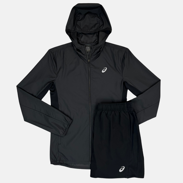 Sattars World Asics Core Running Jacket / Shorts Set - Black