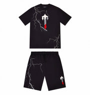 Sattars World Trapstar London Irongate T Lightning Shorts Set – Black/Infrared Edition