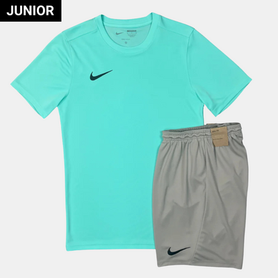 Sattars World Nike Junior Dri-Fit Tshirt / Shorts Set - Hyper Turquoise / Grey