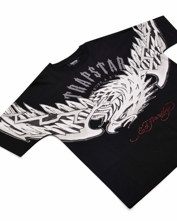 Sattars World Trapstar x Ed Hardy Arched Eagle Tee - Black