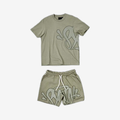 Sattars World Syna World T-Shirt & Shorts Logo Set - Sage