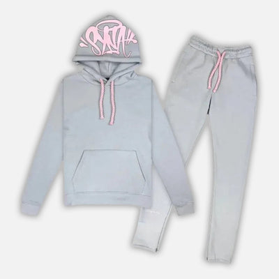 Sattars World Syna World Logo Tracksuit - Grey / Pink