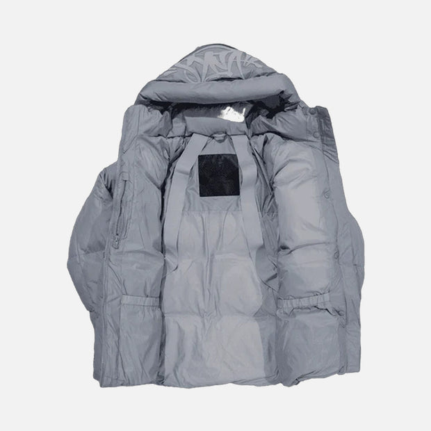 Sattars World Syna Logo Puffer Jacket -Grey