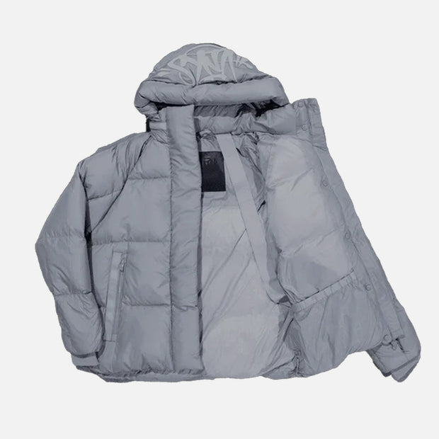 Sattars World Syna Logo Puffer Jacket -Grey