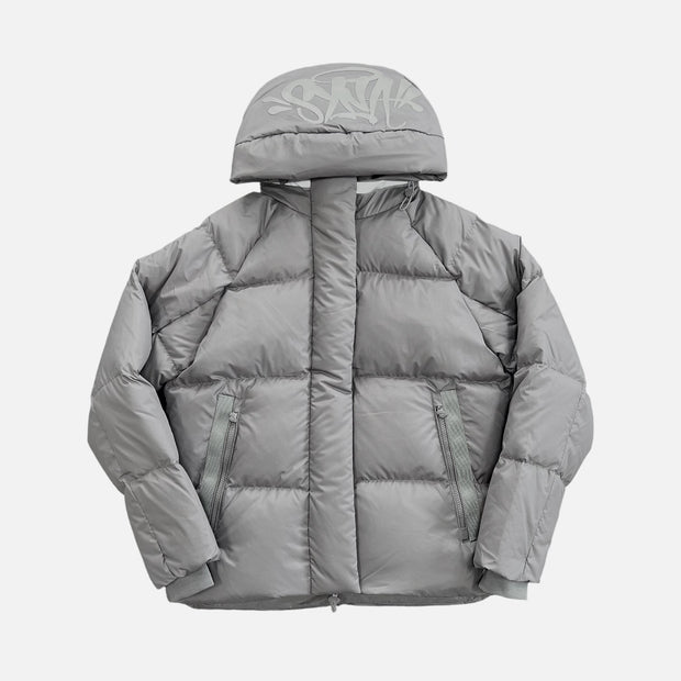 Sattars World Syna Logo Puffer Jacket -Grey