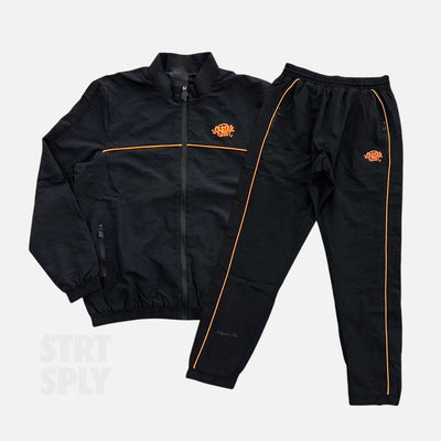 Sattars World Syna World Logo Shell Tracksuit - Black / Orange