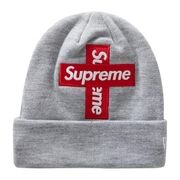 Sattars World Supreme New Era Cross Box Logo Beanie Heather Grey