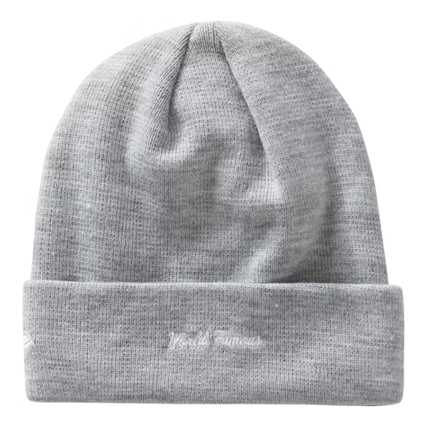 Sattars World Supreme New Era Cross Box Logo Beanie Heather Grey