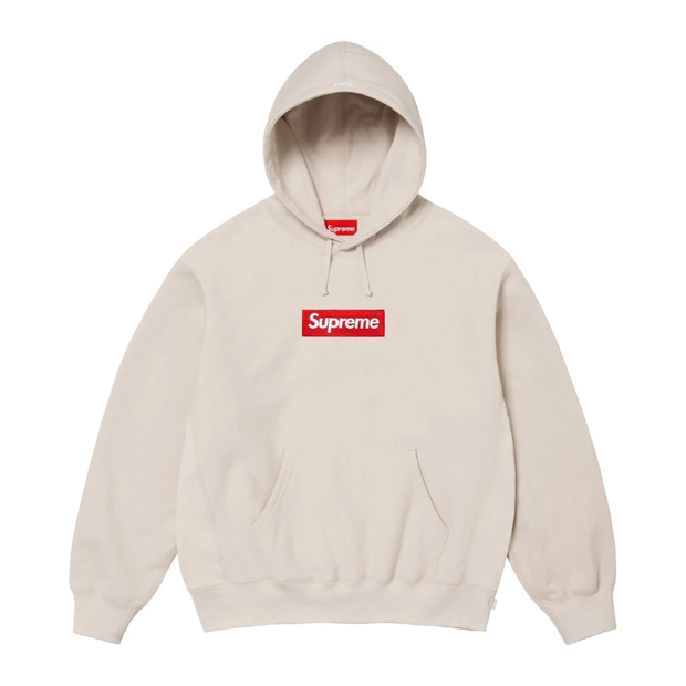 Sattars World Supreme Box Logo Hooded  Sweatshirt (FW24) Stone