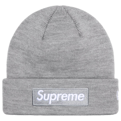 Sattars World Supreme New Era Box Logo Beanie (FW24) Heather Grey