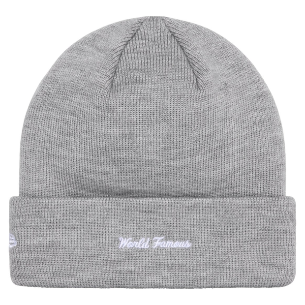 Sattars World Supreme New Era Box Logo Beanie (FW24) Heather Grey