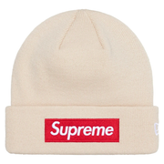 Sattars World Supreme New Era Box Logo Beanie (FW24) Stone