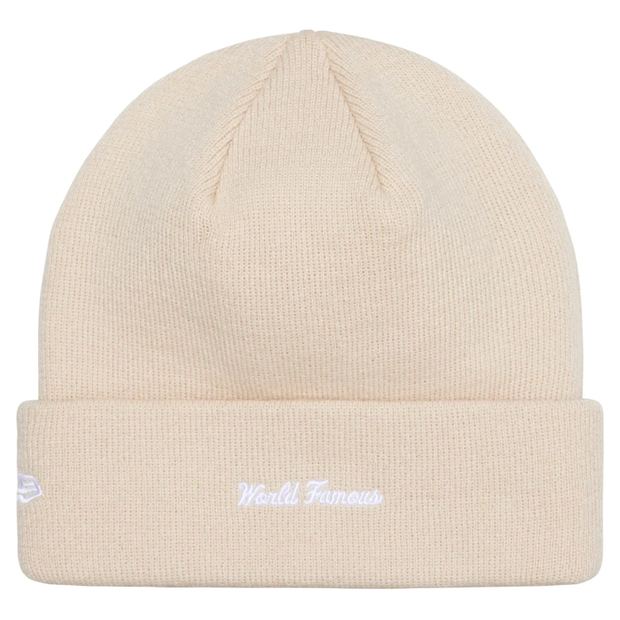 Sattars World Supreme New Era Box Logo Beanie (FW24) Stone