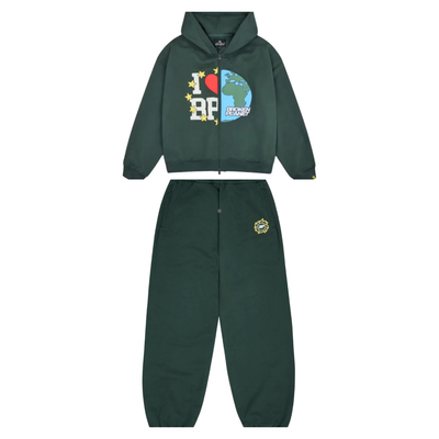 Sattars World Broken Planet Market My Planet Emerald Green Full Tracksuit