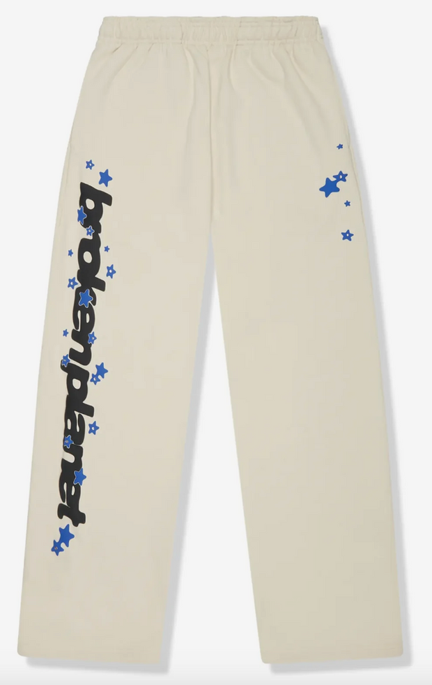 Sattars World Broken Planet Market All The Stars Straight Leg Ivory White Sweatpants