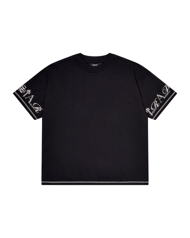 Sattars World Script Tee 2.0 - Black/ Diamanté