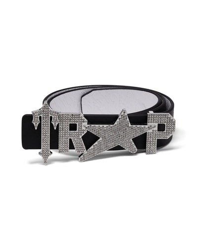 Sattars World Y2K Reversible Belt with Buckle - Clear Crystals