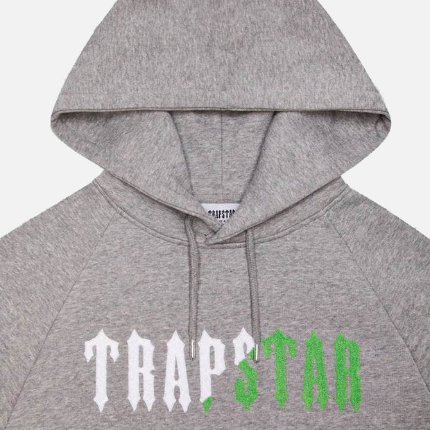 Sattars World Trapstar Chenille   Hooded Tracksuit - Grey / Green