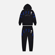 Sattars World Trapstar Irongate Arch Chenille 2.0 Hooded Tracksuit - Black / Blue / White