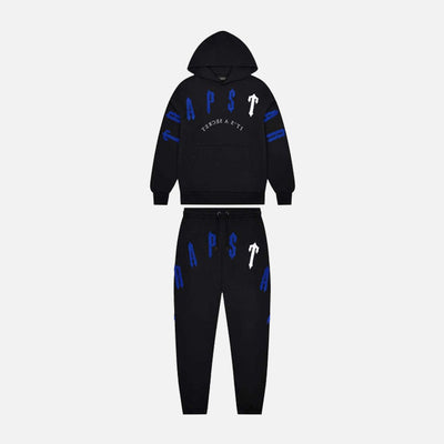 Sattars World Trapstar Irongate Arch Chenille 2.0 Hooded Tracksuit - Black / Blue / White