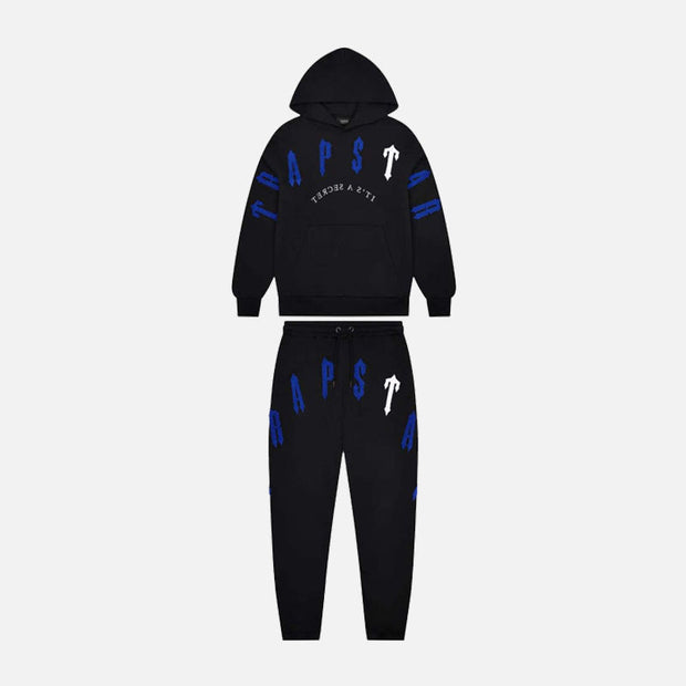 Sattars World Trapstar Irongate Arch Chenille 2.0 Hooded Tracksuit - Black / Blue / White