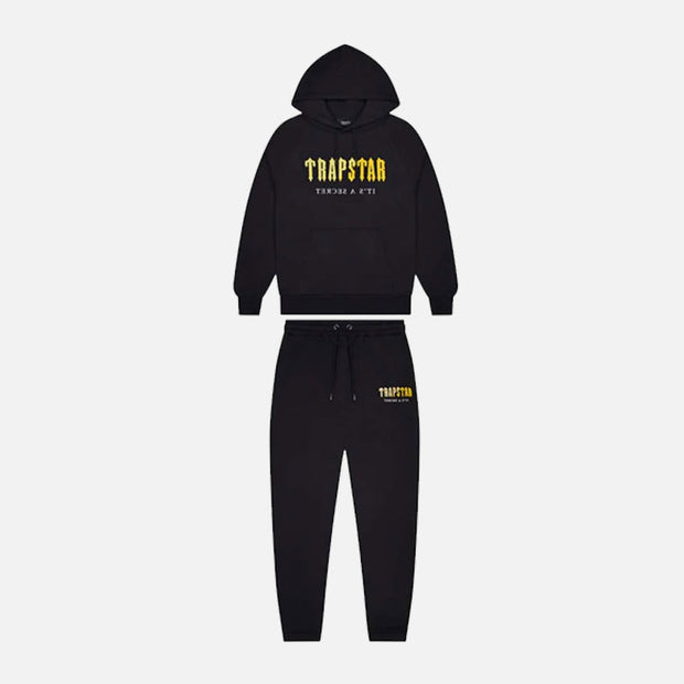 Sattars  World Trapstar Chenille  Hooded Tracksuit - Black / Yellow