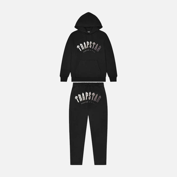 Sattars World Trapstar Irongate Arch Hooded Gel Tracksuit - Black / White