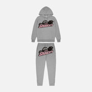 Sattars World Trapstar  Hooded Tracksuit - Grey / Pink