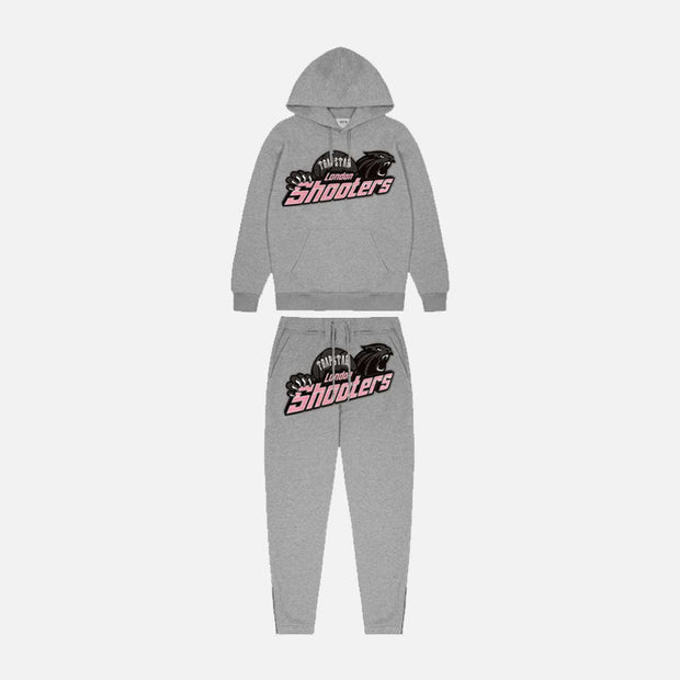 Sattars World Trapstar  Hooded Tracksuit - Grey / Pink