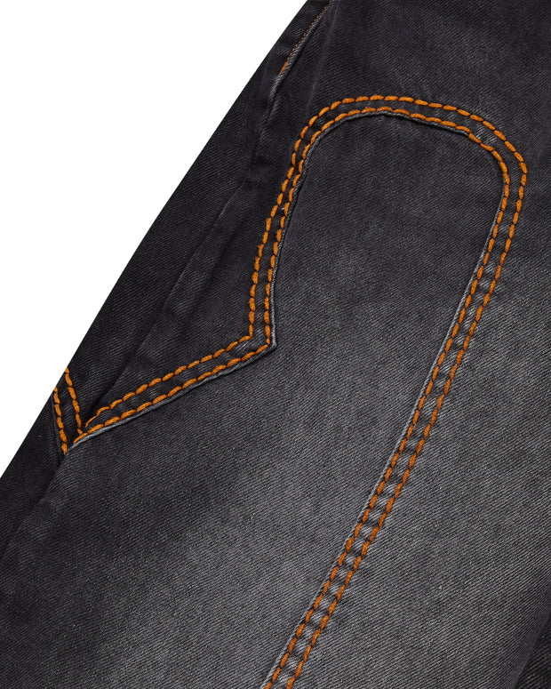 Sattars World Irongate T Panel Denim Jeans - Washed Black