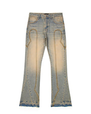 Sattars World Irongate Panel Denim Jeans - Sandy Blue