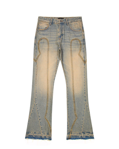 Sattars World Irongate Panel Denim Jeans - Sandy Blue