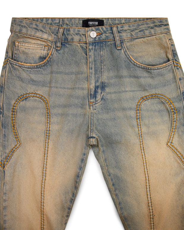 Sattars World Irongate Panel Denim Jeans - Sandy Blue