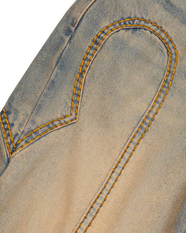 Sattars World Irongate Panel Denim Jeans - Sandy Blue