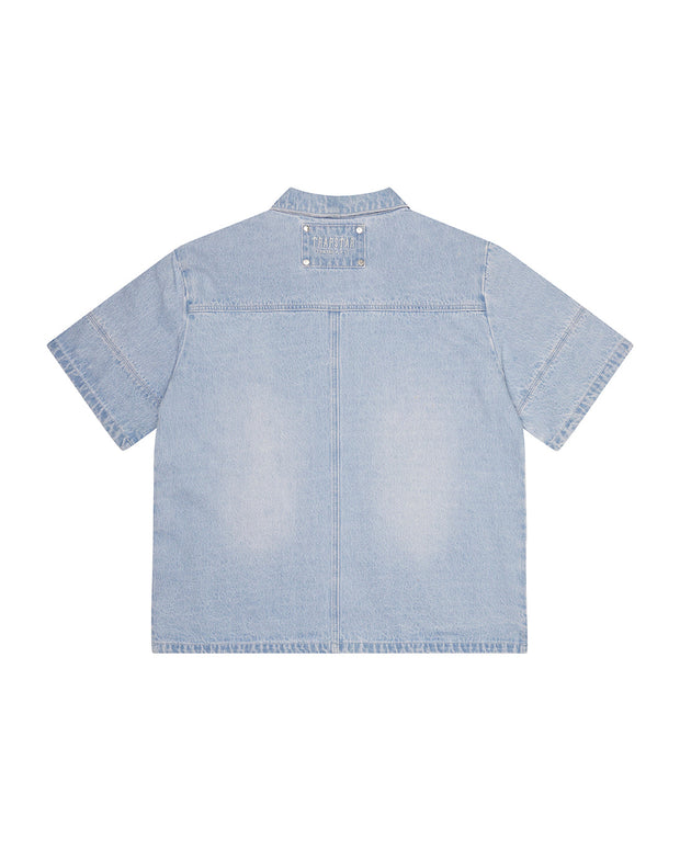 Sattars World Deconstruct Rivet Shirt - Blue