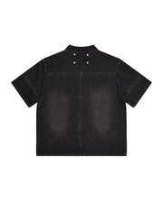 Sattars World Deconstruct Rivet Shirt - Black