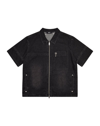 Sattars World Deconstruct Rivet Shirt - Black