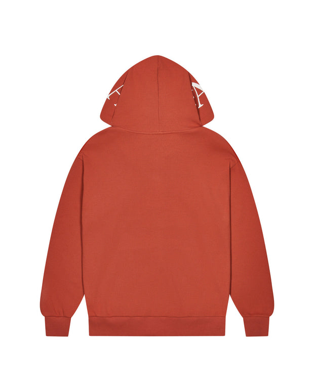 Sattars World Script Waffle Hoodie - Burnt Orange