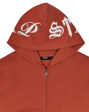 Sattars World Script Waffle Hoodie - Burnt Orange