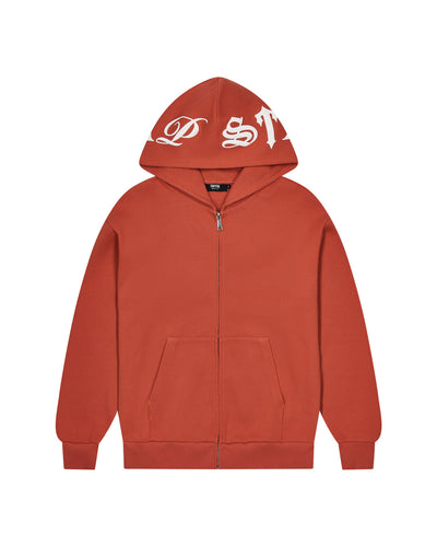 Sattars World Script Waffle Hoodie - Burnt Orange