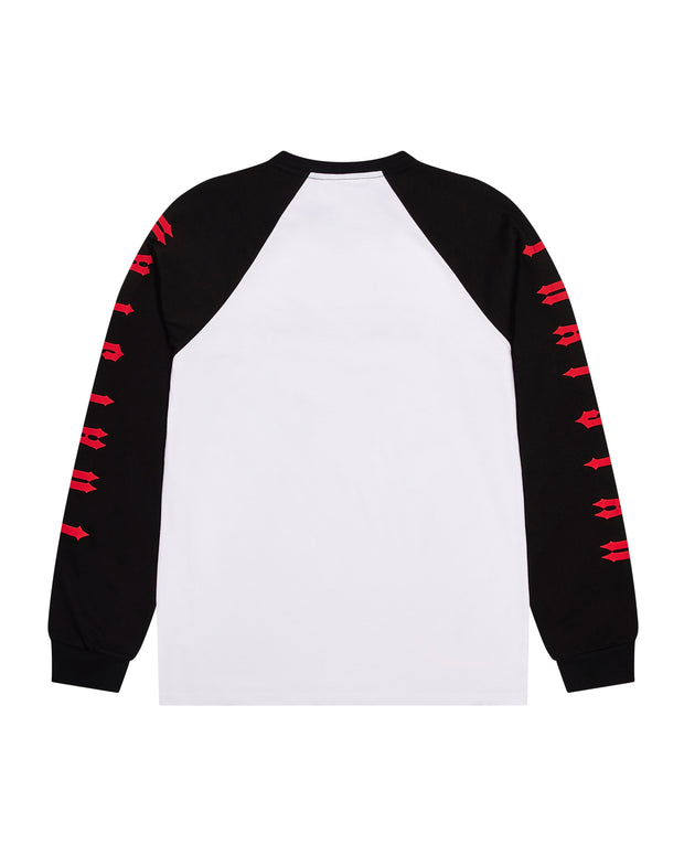 Sattars World Irongate LS Top - White/Black/Red