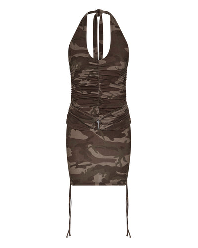 Sattars World Irongate T Womens Dress - Brown Camo